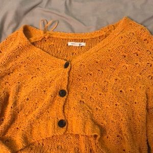 American Eagle Gold Button Down cropped cardigan